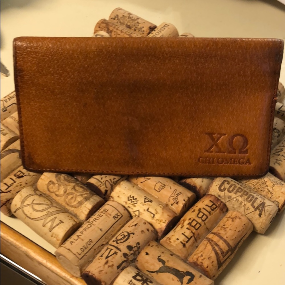 Chi Omega leather wallet